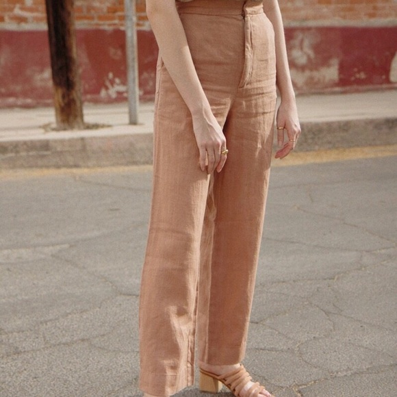 🆕 Val Crop Pant in Pecan Linen - Picture 5 of 8